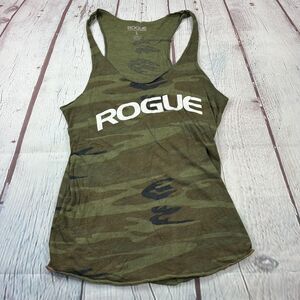 Rogue Tank Top Womens Large Green Camo Racerback Athletic Gym Training Shirt